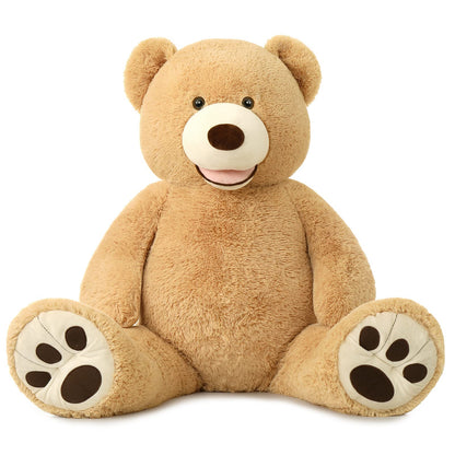 MorisMos Smile Giant Teddy Bear, 51inch Large Stuffed Bears with Big Footprints, Big Stuffed Animals Cuddly Plush Gifts for Girlfriends, Boyfriend, Dark Brown