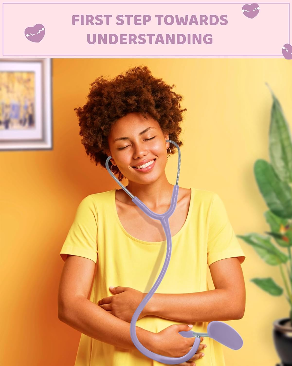 Skywin Fetoscope for Baby Heartbeat Detection - 24 Weeks of Pregnancy Baby Heartbeat Monitor at Home with The Pregnancy Stethoscope and Fetal Monitor Heartbeat (Purple)