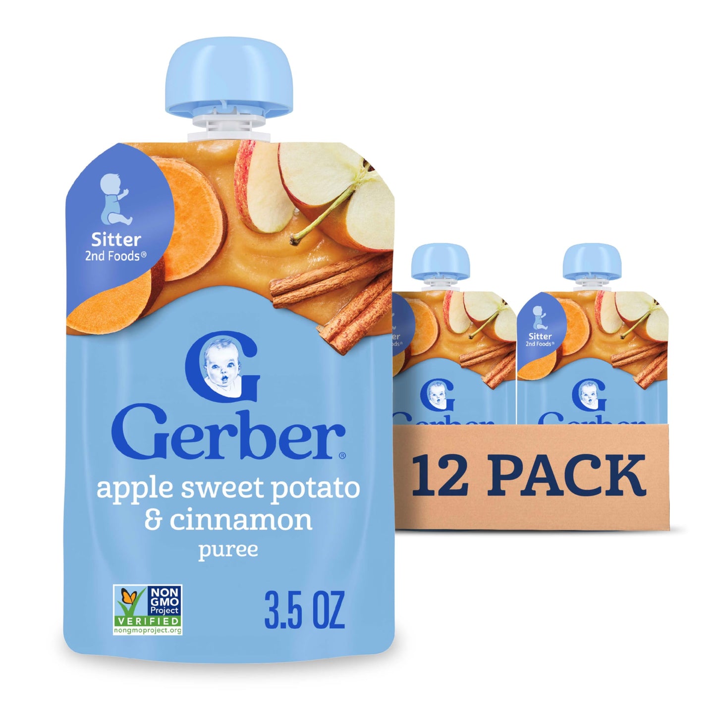 Gerber Baby Food Pouches, Toddler 12+ Months, Assorted Fruit Variety Pack, 3.5 Ounce (Set of 18)
