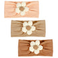 3 Pcs Baby Flower Headbands Baby Girls Nylon Headband Soft Hairbands Hair Accessories for Newborn Infant Toddler Kids (Beige Pink Khaki)