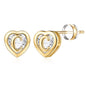 IEFWELL Heart Stud Earrings for Girls Women, S925 Sterling Silver Studs Hypoallergenic Earrings CZ Heart Earrings Initial Earrings for Teen Girls Kids Jewelry for Girls Gifts