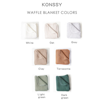 Konssy Waffle Baby Blanket - Soft & Cozy Nursery Swaddle Blanket, Lightweight Toddler Throw for Boys & Girls, Ideal for Wrapping (Oat)
