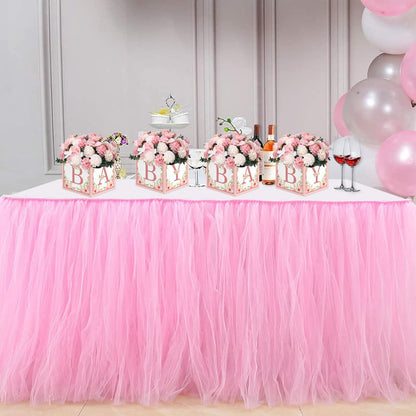 TSVATE Pink Baby Shower Boxes Decorations - 4 Baby Shower Centerpiece Boxes Gender Reveal First Birthday Centerpiece Decors (Without Flowers)