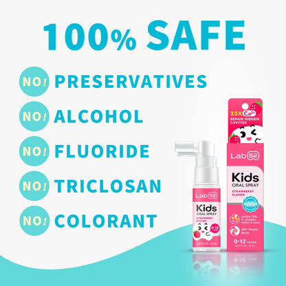 LAB52 Kids Oral Spray, Xylitol Flavor Free Spray for Toddlers & Preschoolers, Fluoride-Free Daily Oral Care