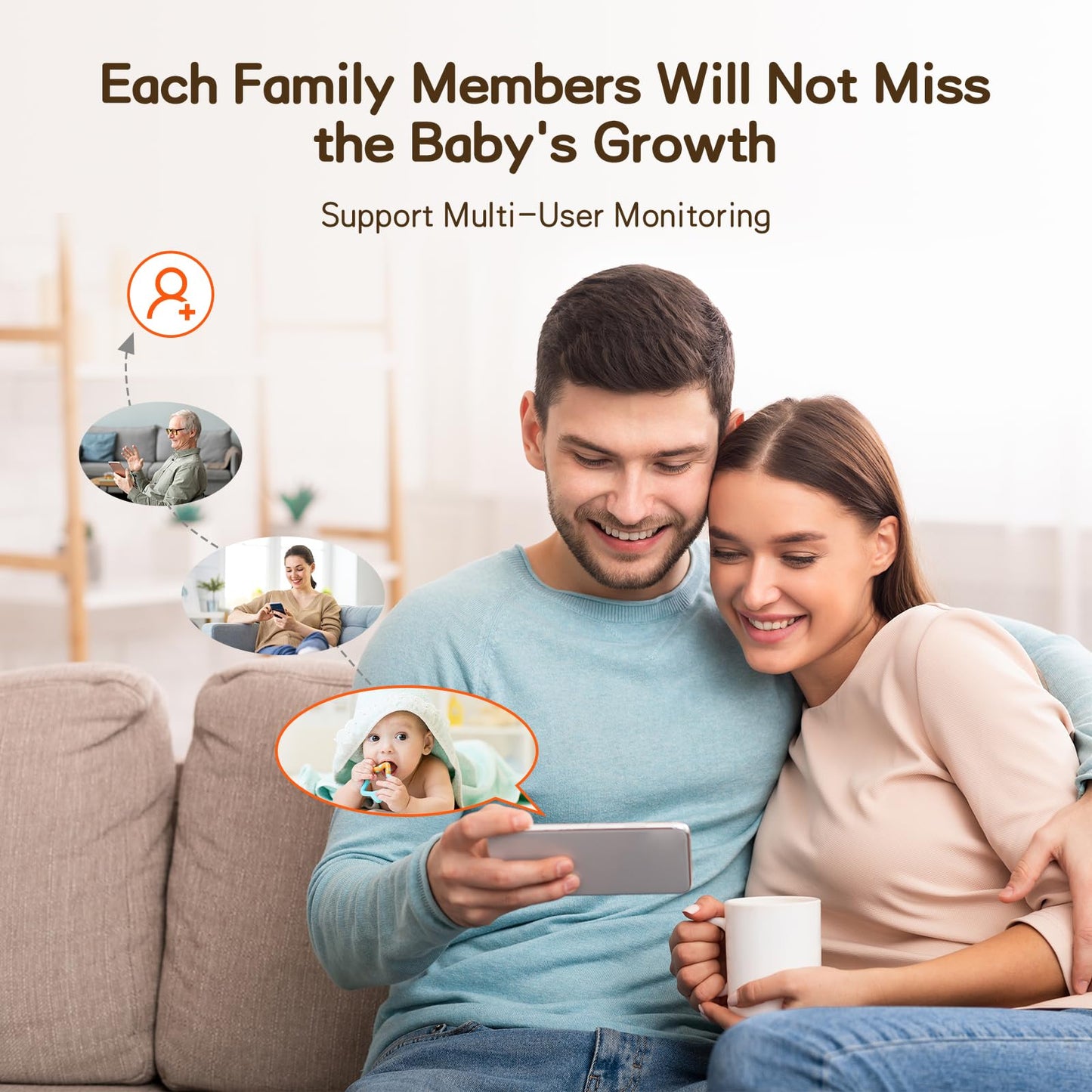 Smart WiFi Baby Monitor,2K HD Baby Camera with 5" Color Display,Night Vision,Remote Pan Tilt Zoom,Cry & Motion Detection,Temp & Humidity Sensor,2-Way Talk,APP Control,Works with iOS & Android