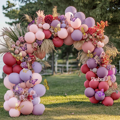 Dusty Pink Brown Balloon Garland Nude Tan Pink Rose Gold Metallic Double Stuffed Dusty Rose Mauve Blush Beige Balloon Arch Kit for Baby Shower Birthday Bridal Wedding Party Decoration
