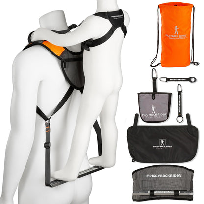 Piggyback SCOUT Toddler Carrier Backpack Deluxe - 6 Piece Set: Hip Belt, Carry Bag, Side Pocket, Mud Flap, Water Bottle & Selfie Stick Holders - For Ages 2-4 (Under 50 lbs) - Hiking & Travel