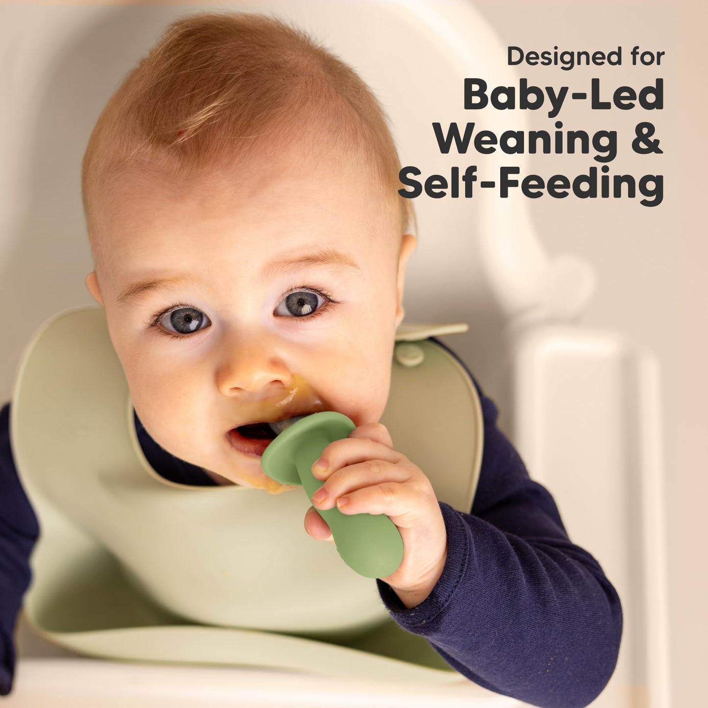 KeaBabies 4-Pack Silicone Baby Spoons and Forks Set - Baby Led Weaning Utensils 6-12 Months, Self Feeding Toddler Spoon & Fork for Training, Teething, Easy to Hold, BPA-Free Silicone (Roseate)