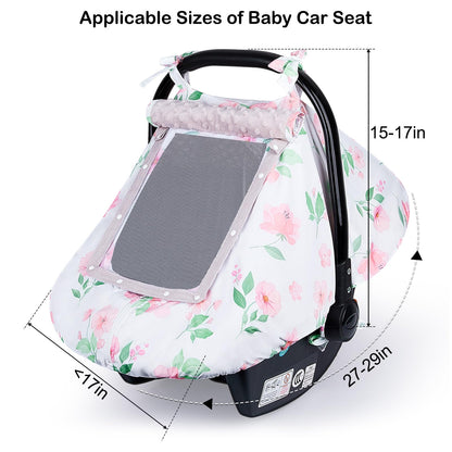 Unicorn Castle Baby Car Seat Cover Infant Car Seat Covers for Babies Breathable Car Seat Canopy Mesh Window Carseat Cover for Four Seasons Newborn