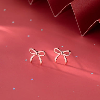 SLUYNZ Solid 925 Sterling Silver Tiny Bow Earrings Stud for Women Teens Small Bowknot post Stud Earrings