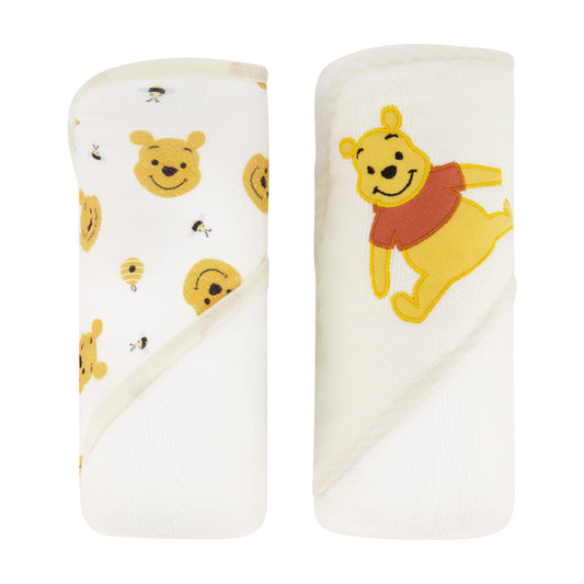 Disney Cudlie Baby Girl Minnie Mouse 2 Pack Rolled/Carded Hooded Towels in Happy Dots Print