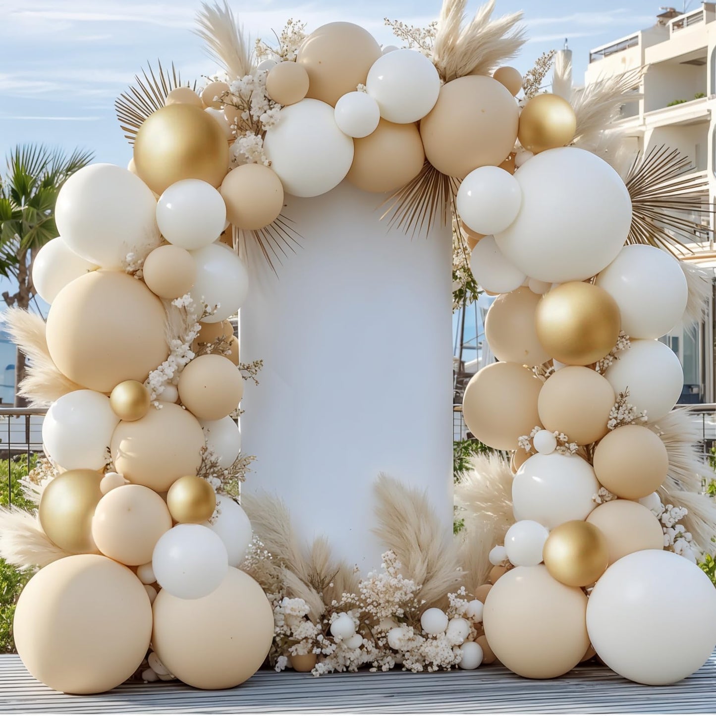 Dusty Green Blue Balloon Garland Arch Kit, Sage Green And Blue Balloon Arch Kit With Sand White Green Gold Balloons for Baby Shower Neutral Birthday Jungle Safari Wedding Birthday Party Decorations