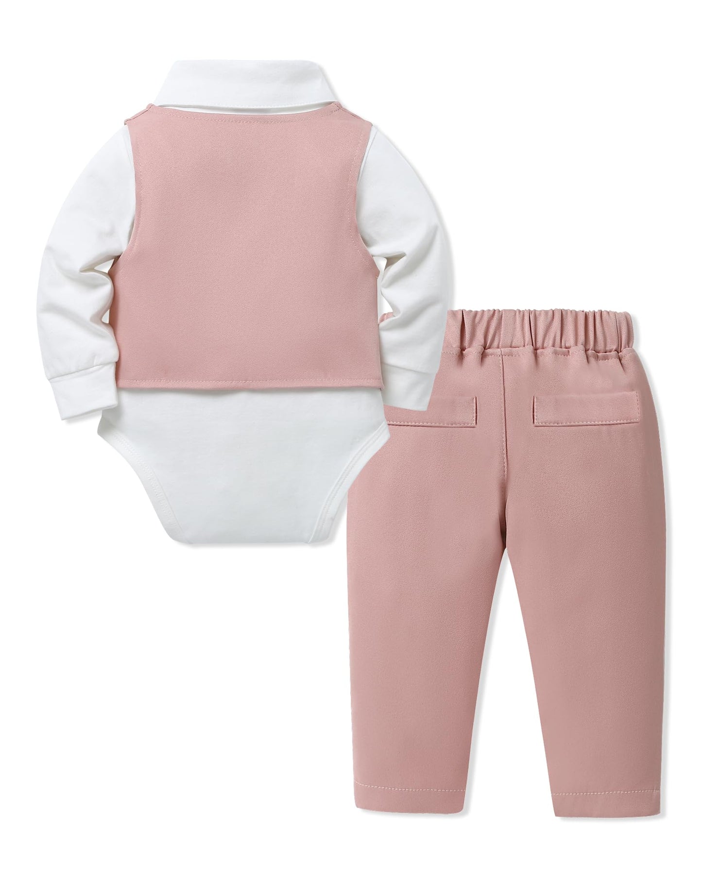 SANMIO Baby Boy Clothes Suits Infant Gentleman Outfit Collared Dress Shirt+Vest+Tie+Corsage+Pants 5Pcs Baby Suit Sets
