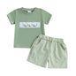 Toddler Baby Boy Summer Clothes Funny Pattren Letter Short Sleeve T Shirt with Shorts 2 Peices Outfits