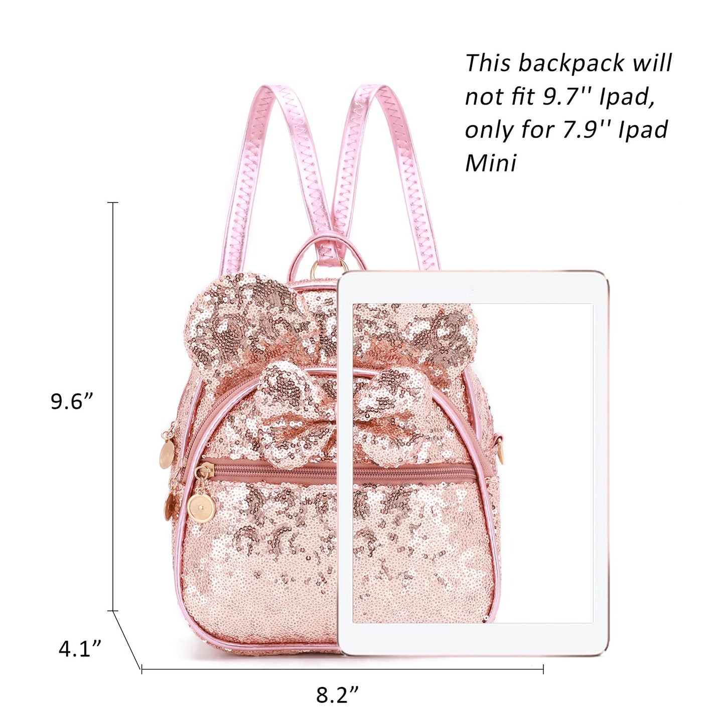 KL928 Girls Bowknot Polka Dot Cute Mini Backpack Small Daypacks Convertible Shoulder Bag Purse for Women