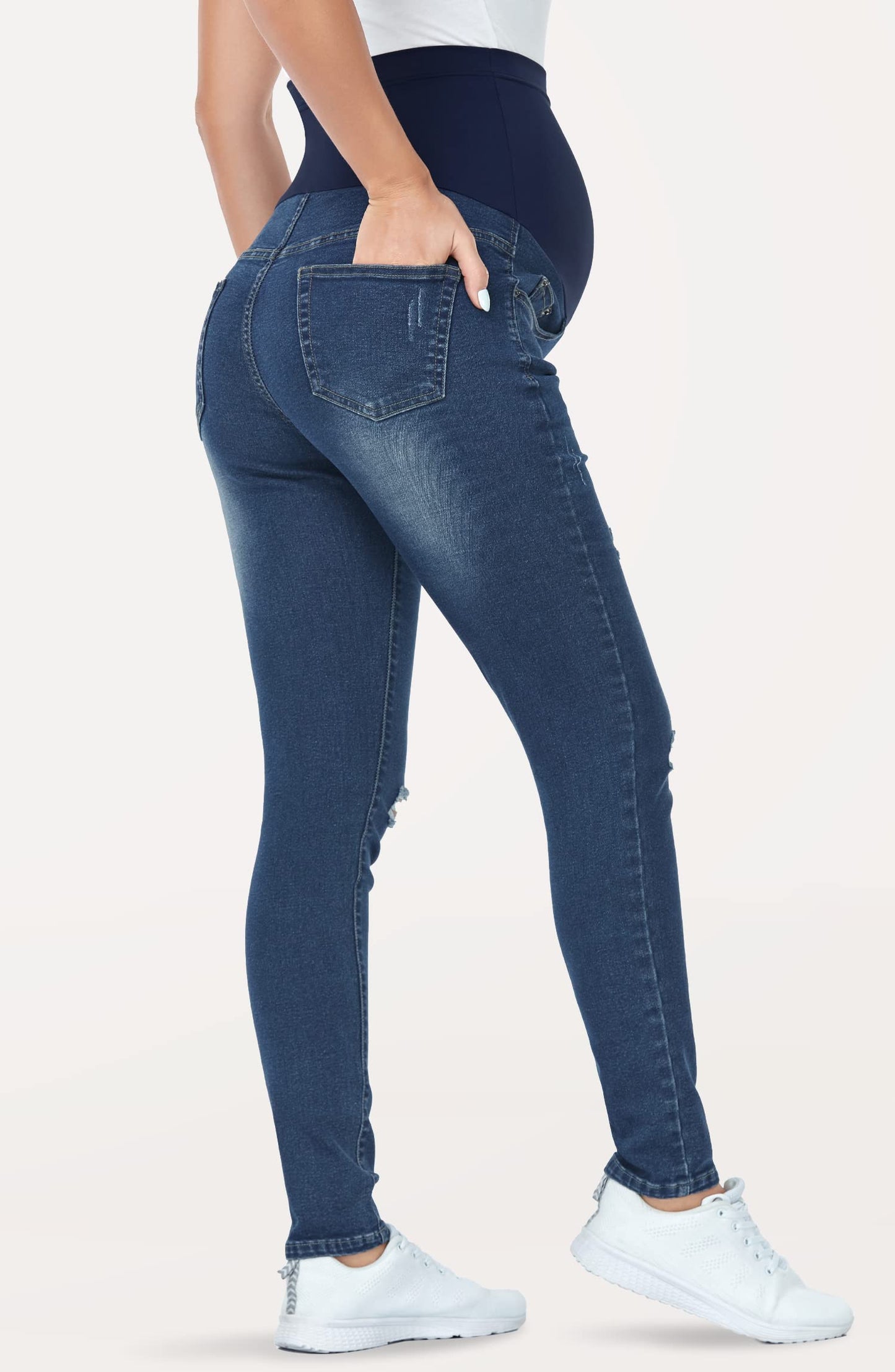 PACBREEZE Women's Maternity Jeans Over Belly Skinny Stretchy Denim Pants Comfy Slim Pregnancy Pants