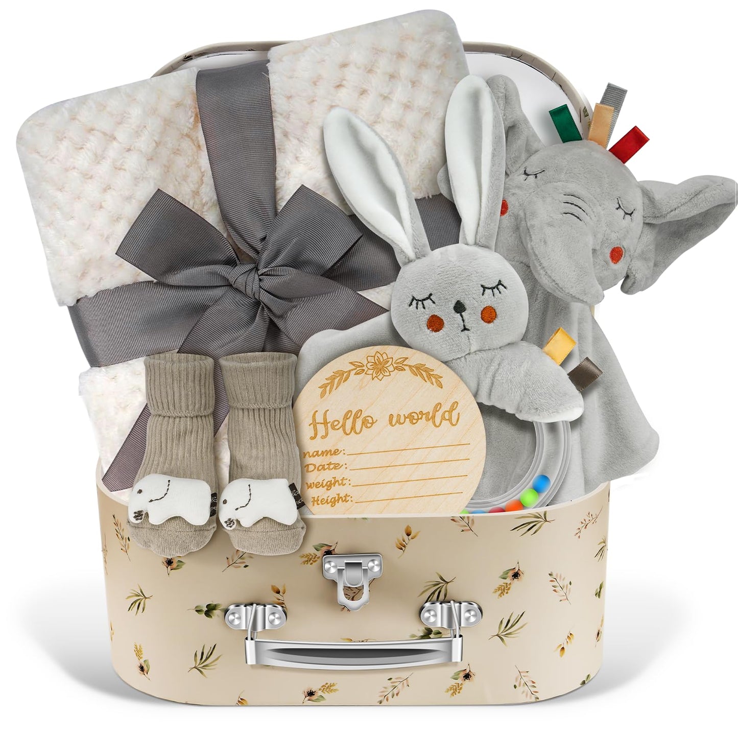 Baby Boy Gifts for Baby Shower, 10Pcs Newborn Baby Shower Boy Gift, Premium & Exquisite Welcome Baby Gift Basket Set Baby Boy Shower Gifts, Baby Boy Gift Basket Set & Baby Boy Gifts Set