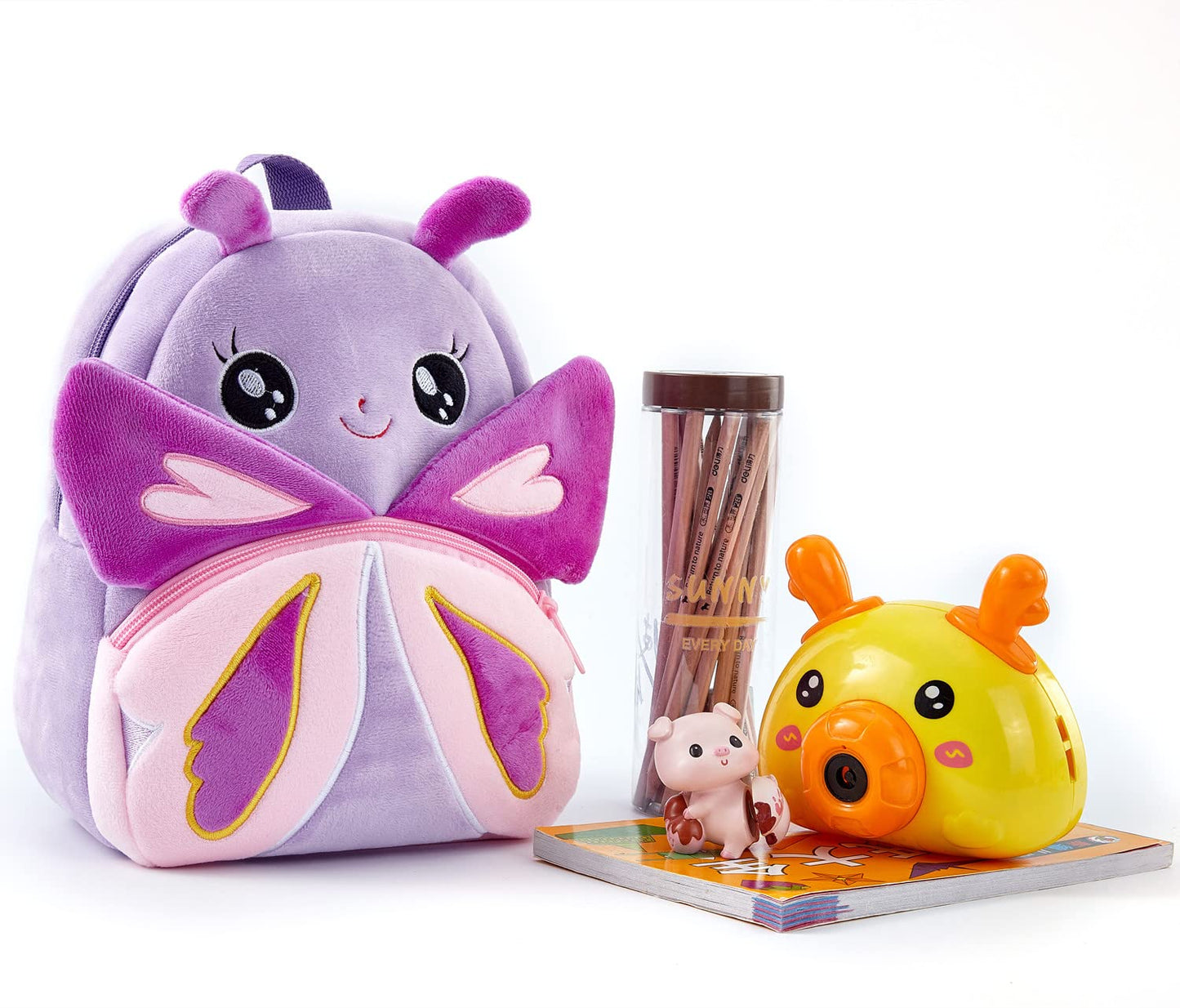 NICE CHOICE Cute Toddler Backpack Toddler Bag Plush Animal Cartoon Mini Travel Bag for Baby Girl Boy 2-6 Years(Grey Elephant)