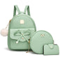 I IHAYNER Girls Bowknot 3-Pieces Fahsion Leather Backpack Backpack Purse for Women Rucksack for Ladies Shoulder Bag