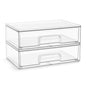 Sorbus Acrylic Storage Containers - 2 Pack, Stackable Storage Bins Set for Bathroom Organization - Clear Acrylic Drawer Organizers - Makeup Case Pull-Out Drawers (7.6’’ and 4.4’’ Tall)