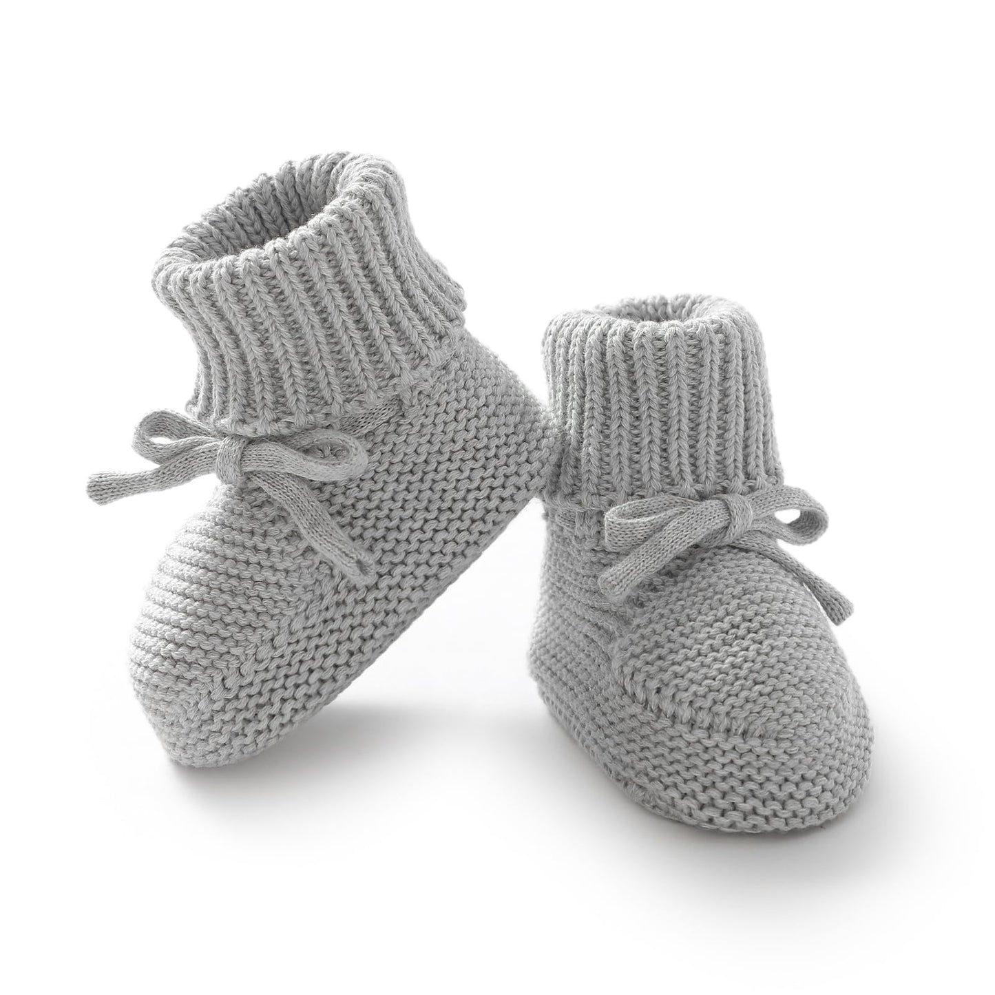 Hadetoto Baby Booties Newborn First Walkers Cozy Shoes Warm Knit Soft Booties for Toddler Infant Boy Girl