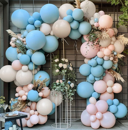 Dusty Pink Balloon Arch Kit Double Stuffed Blush Rose Nude Brown Balloon Garland 112pcs Matte Pastel Neutral Balloons for Boho Bridal Shower Baby Shower Birthday Theme Party Decoration