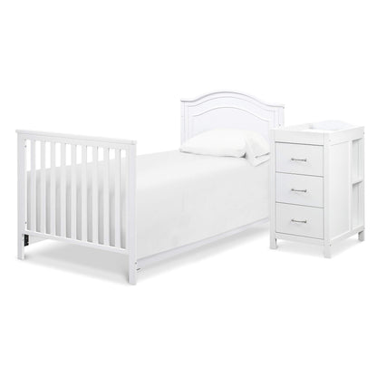 DaVinci Charlie 4-in-1 Convertible Mini Crib and Changer Combo in White, Greenguard Gold Certified