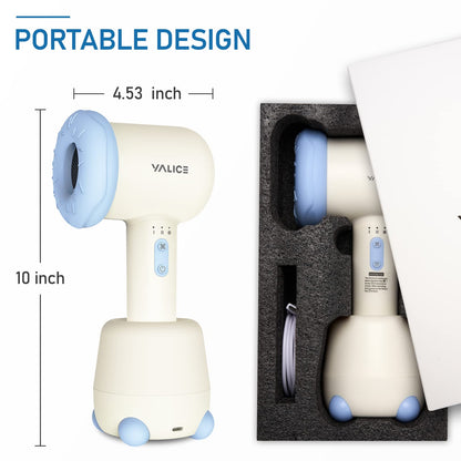 Cordless Baby Hair Dryer for Infant, Low Heat Gentle Air Rechargeable Small Hair Blow Dryer for Baby Butt Skin with 3 Speed Settings, 0-3 Years Using (Khaki)