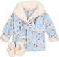 Jessica Simpson Baby 2 Pc Bath Robe and Slippers Set One Size Blue