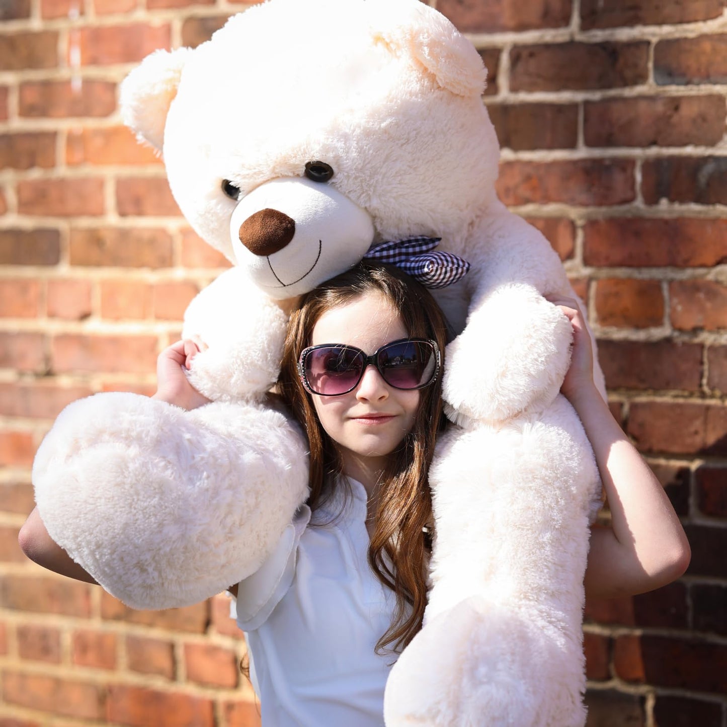 51 inch Big Teddy Bear Cute Giant Stuffed Animals Soft Plush Toy for Girlfriend Kids for Birthday Christmas Valentine's Day