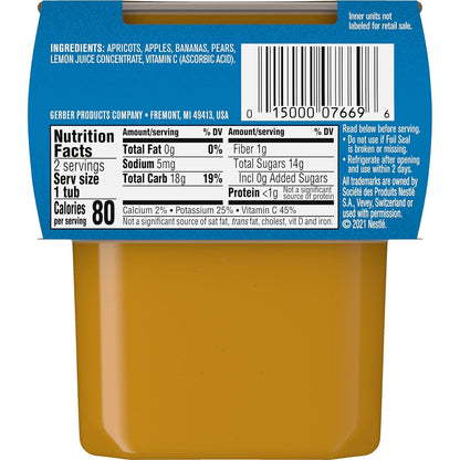 Gerber Natural for Baby 2nd Foods Baby Food Tubs, Apricot Mixed Fruit, Made with Natural Fruit & Vitamin C, Pureed Baby Food (8 Ounce (Pack of 8))