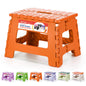 ACSTEP Folding Step Stool 9'' Tall Kids Step Stool Holds Up to 300 lb Plastic Foldable Step Stools for Kids Non-Slip Surface with Carry Handle Collapsible Stool for Home, Outdoor and Indoor(Black)