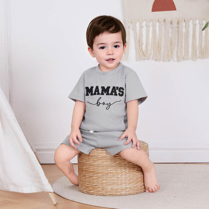 Toddler Baby Boy Summer Clothes Embroidered Waffle Short Sleeve T-Shirts Elastic Shorts Newborn Infant Boy Outfits