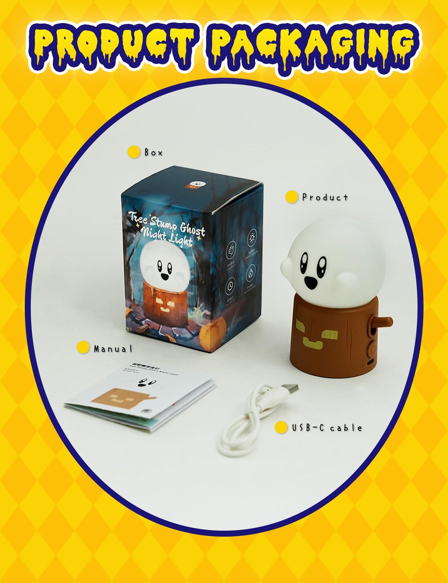Cute Chibi Flame Lamp, Anime Cozy Lights, Retro Rechargeable Night Light, Decor, Cute Desk Accessories, Gifts