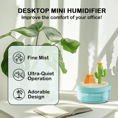 Landscape Night Light Humidifier with 2 Mist Modes, 320mL Large Tank Whisper-Quiet for Baby/Nursery/Office, Portable Mini Air Moisturizer