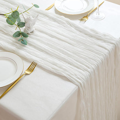 Light Pink Cheesecloth Table Runner 10ft Boho Rustic Gauze Cheese Cloth Spring Decor for Wedding Party Bridal Baby Shower Birthday Table Decorations