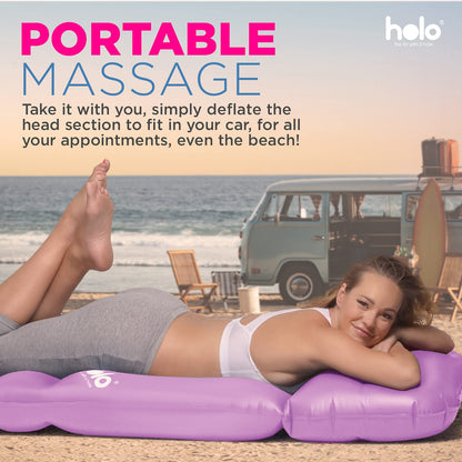HOLO The Original Inflatable Pregnancy Pillow - Full Body Maternity Airbed/Float with Hole for Tummy - Sleeping Support & Comfort - Say Goodbye to Pregnancy Related Aches and Pains (White Sand)