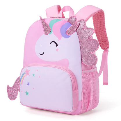 mommore Toddler Backpack for Girls 2-4 Cute 3D Kids Backpack Butterfly Small Pre-K Backpacks Water-Resistant for Preschool Kindergarten with Toddler Leash, Chest Buckle