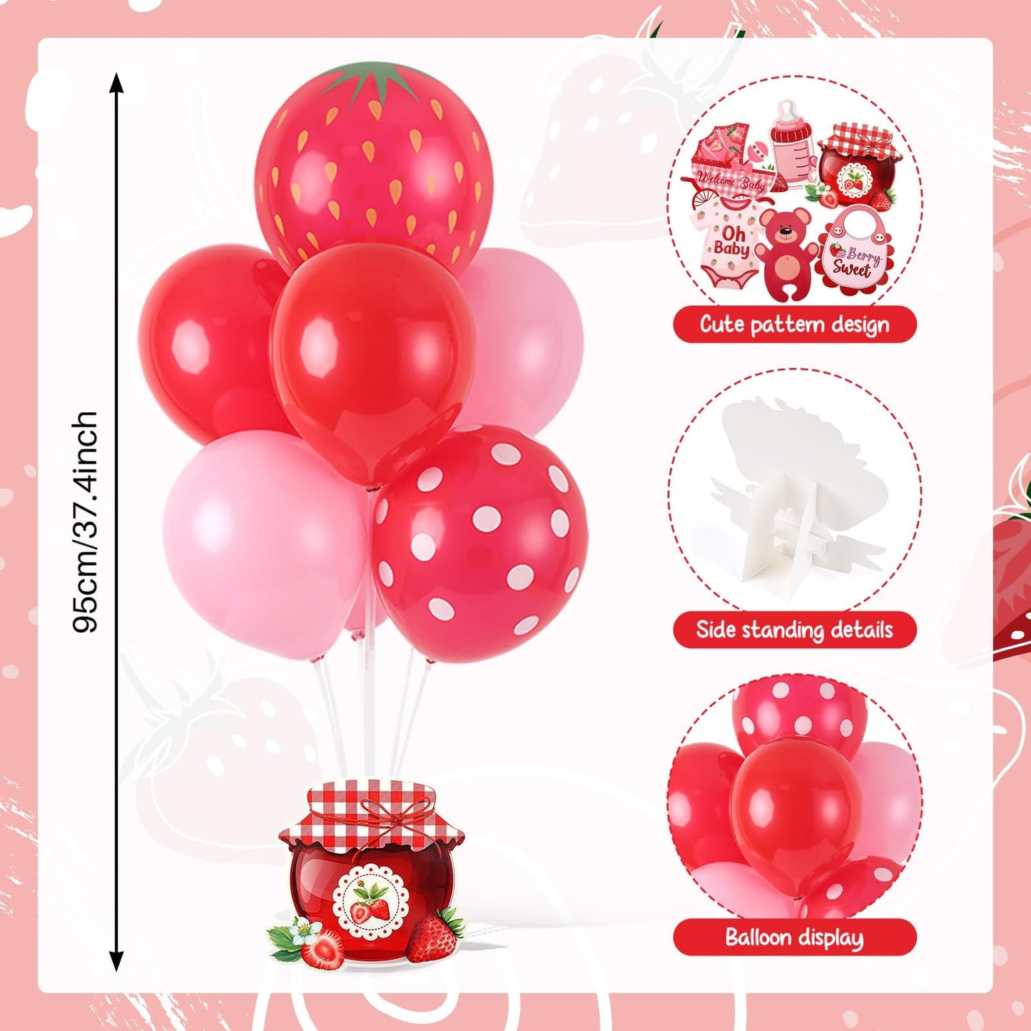 4 Sets Balloon Stand Kit for Table Bear Baby Shower Tables Centerpieces with Balloon Boy Baby Shower Decorations for Bear Theme Gender Reveal Birthday Party Table Decorations Supplies (Brown Bear, 4)