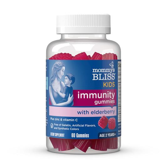 Mommy's Bliss Organic Elderberry Syrup & Immunity Boost With Vitamins, Prebiotics & Echinacea for Kids & Adults 1 yr+, 3 Fl Oz