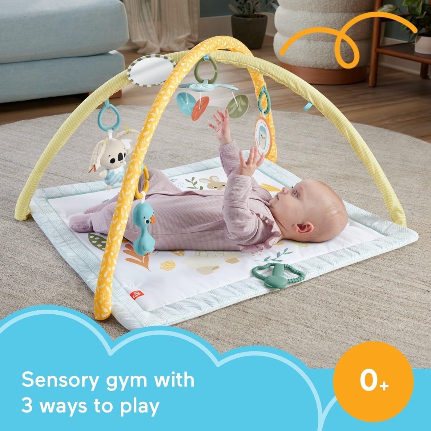 Fisher-Price Baby Playmat Rainforest Music & Lights Deluxe Gym with 10+ Activities & Toys for Developmental Play for Newborns Ages 0+ Months