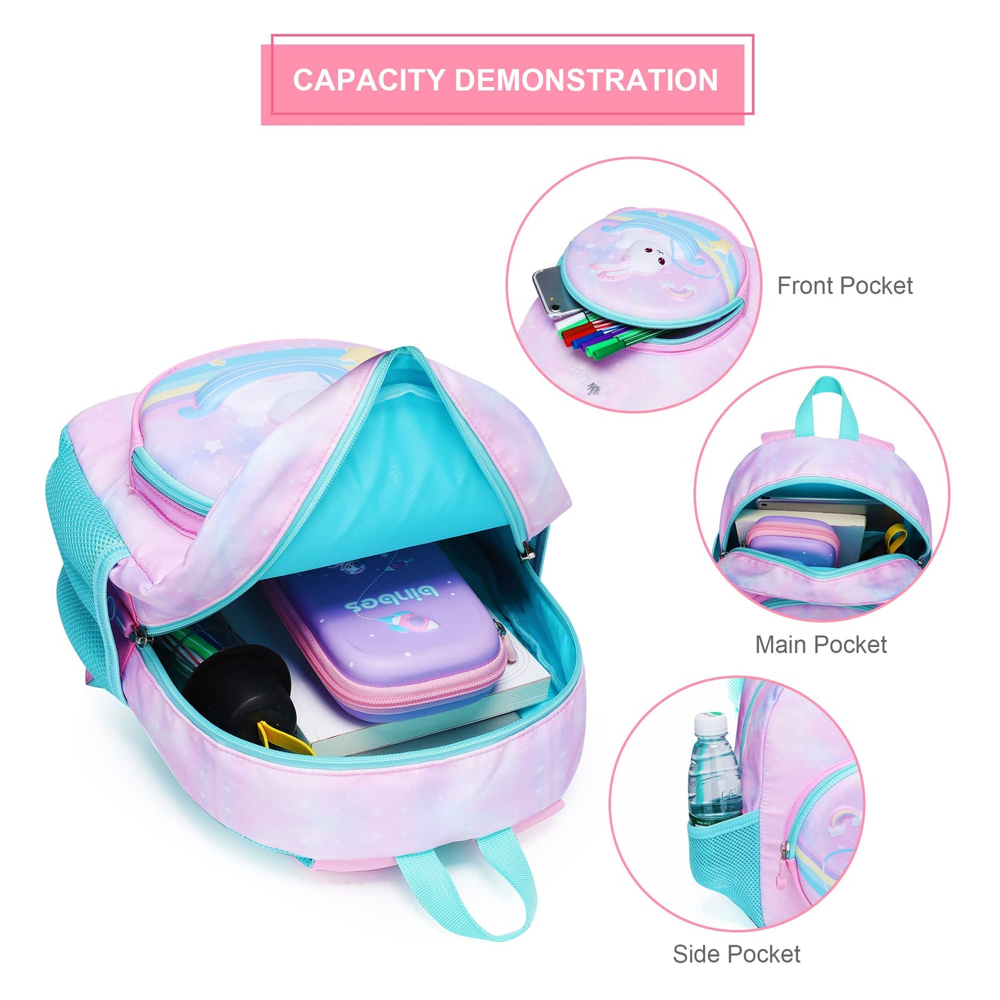 Toddler Backpack for 1-3 Year Old Girls & Boys Waterproof 3D Animal Cartoon Rabbit Design Kids Travel Backpack Lightweight Preschool Daycare Bag with Adjustable Straps(Little White Rabbit)