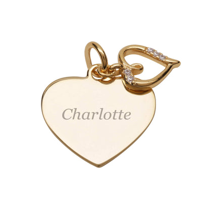 Children's Personalized 14K Gold-Plated Bracelet with Heart, Flower Girl Gift, Communion, Infant Baptism, Newborn Baby, Toddlers, Little Girls Custom Jewelry with Name