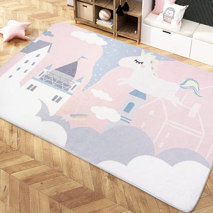 ABREEZE Kids Rug Play Mat Ultra Soft Rugs for Bedroom, 3.3'x5' Non Slip Cartoon Children Nursery Rug Area Rug Kids Carpet for Bedroom Decor Playroom Living Room