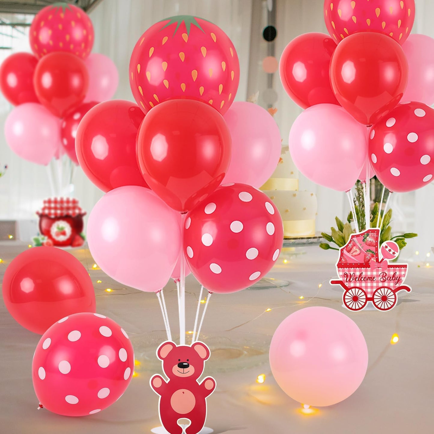 4 Sets Balloon Stand Kit for Table Bear Baby Shower Tables Centerpieces with Balloon Boy Baby Shower Decorations for Bear Theme Gender Reveal Birthday Party Table Decorations Supplies (Brown Bear, 4)