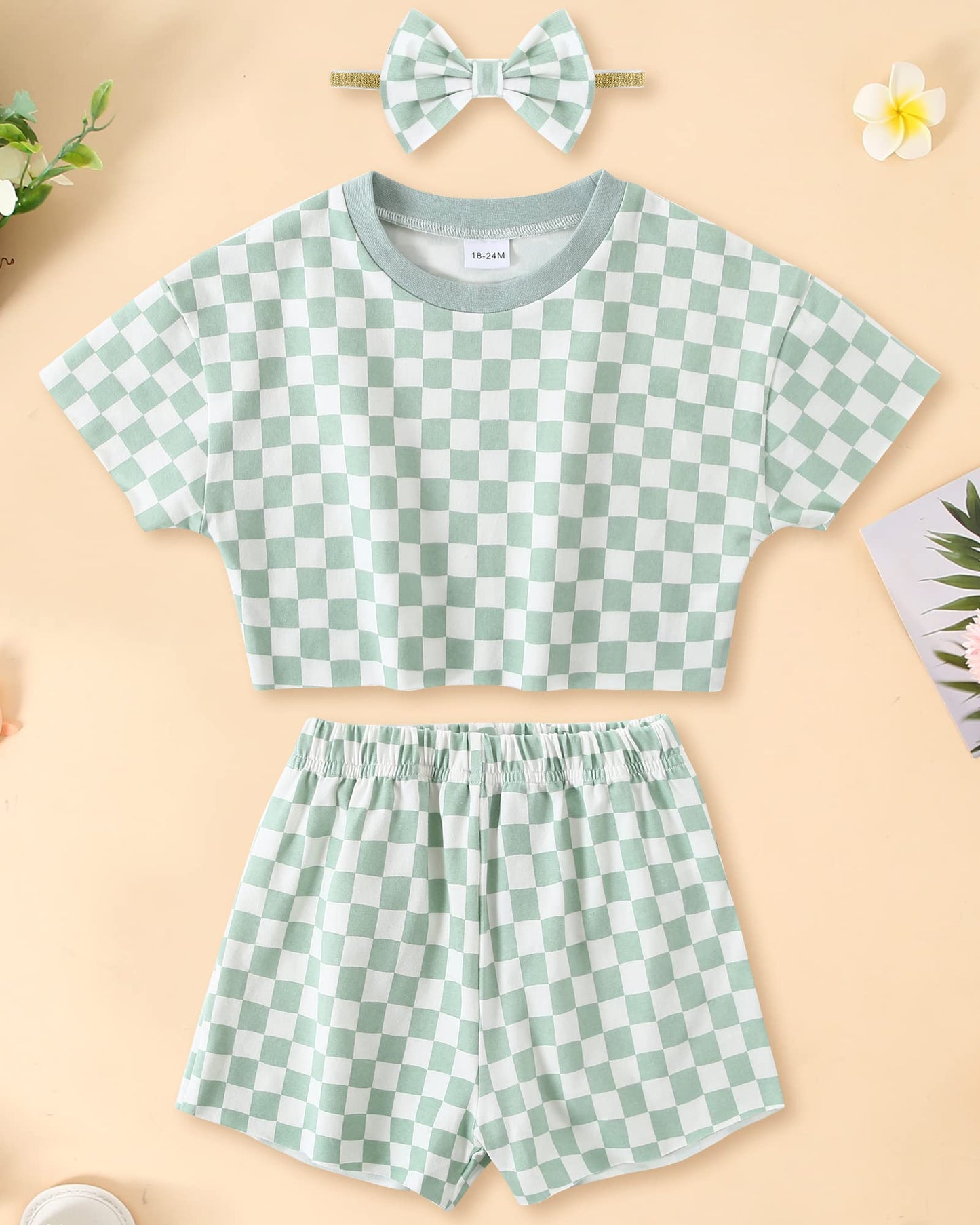 WESIDOM Toddler Girl Clothes Baby Girls Outfits 6M-5T Summer Floral Print Shirt+Shorts+Headband 3pcs Baby Clothing