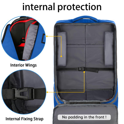 YOREPEK Padded Car Seat Travel Bag Backpack for Airplane, Heavy Duty Car Seat Bags for Air Travel, Carseat Cover for Airplane Travel with Shoulder Strap, Car Seats Carrier for Airport, Black