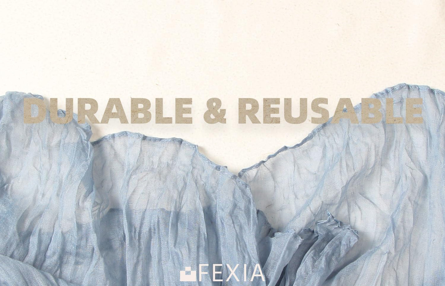 FEXIA Beige Cheesecloth Table Runner 35x120 Inches Ivory Gauze Rustic Boho Spring Easter Table Runner for Engagement Party Decorations Bridal Shower Wedding Party First Communion Centerpiece