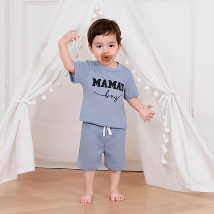Toddler Baby Boy Summer Clothes Embroidered Waffle Short Sleeve T-Shirts Elastic Shorts Newborn Infant Boy Outfits