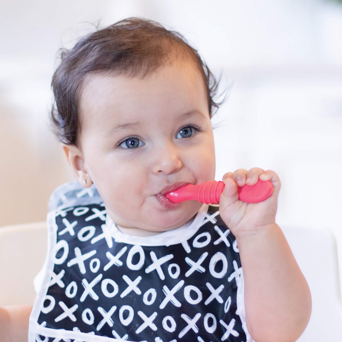 Bumkins Baby Bowls, Disney Minnie Mouse Silicone Baby Feeding Set, Suction Bowls for Baby and Toddler with Spoon, First Feeding Set, Platinum Silicone Bowl for Babies 4 Months